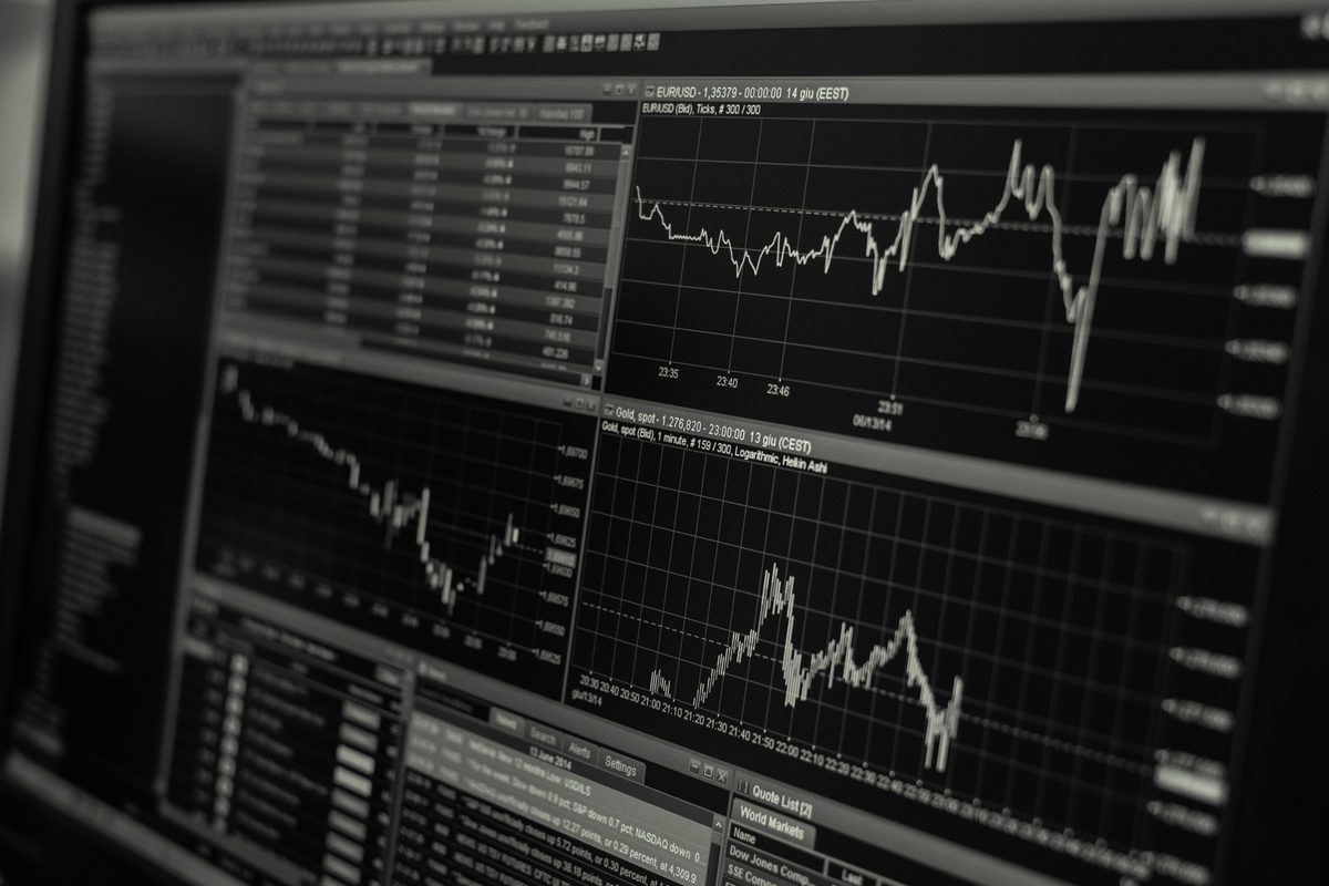 A trading screen showing price charts and a quote list